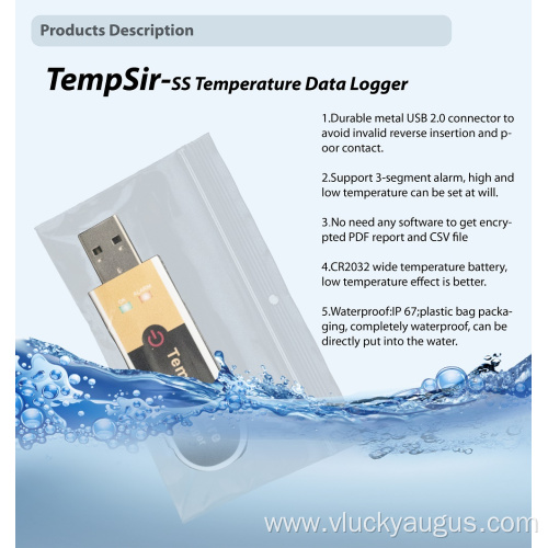 Single Use with Pdf Report Temperature Data Logger